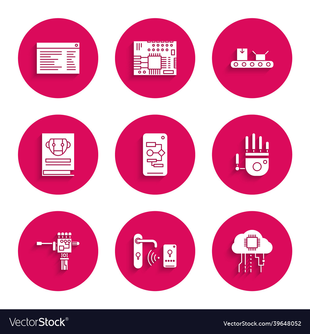 Set algorithm internet of things mechanical vector image Set algorithm internet of things mechanical