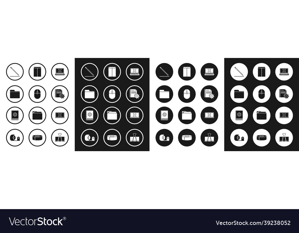 Set laptop and cross mark on screen computer vector image Set laptop and cross mark on screen computer
