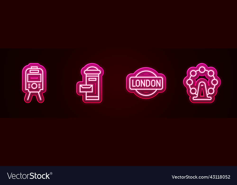Set line tram and railway london mail box sign