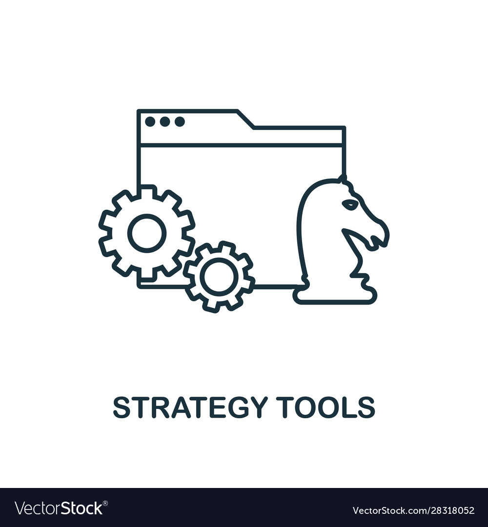 Strategy tools icon line style element from