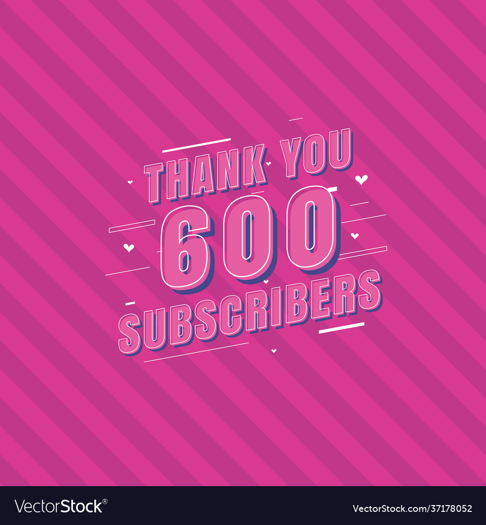 Thank you 600 subscribers celebration greeting