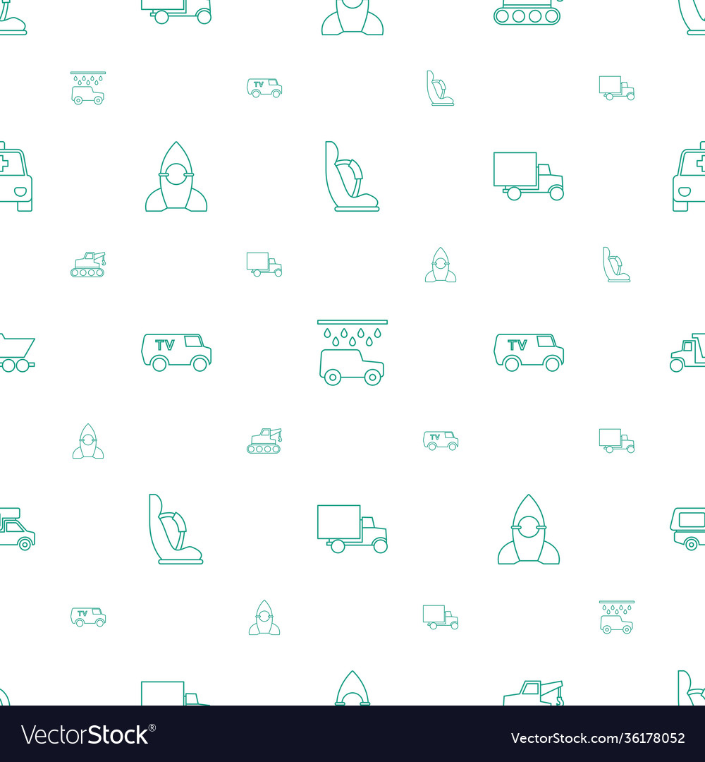 Vehicle icons pattern seamless white background