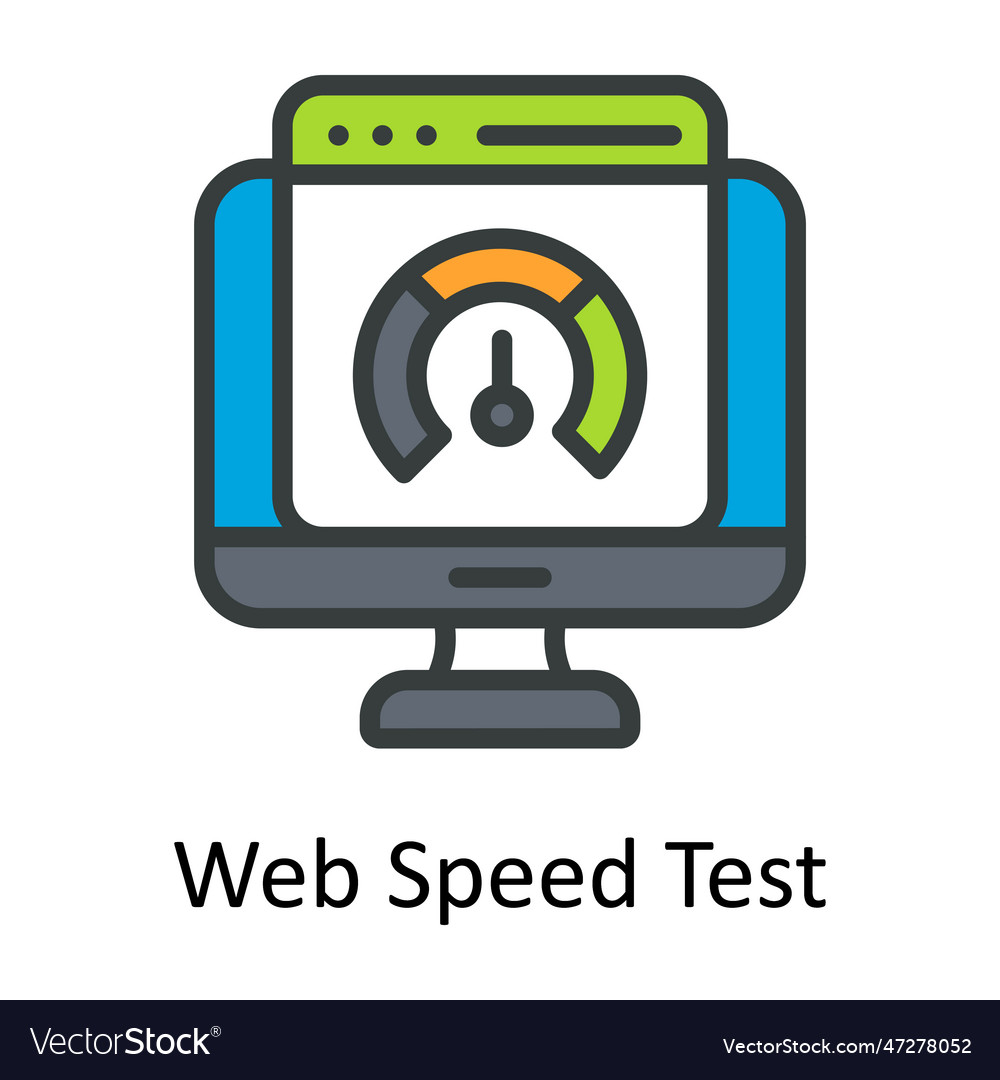 Web speed test fill outline icon design ill