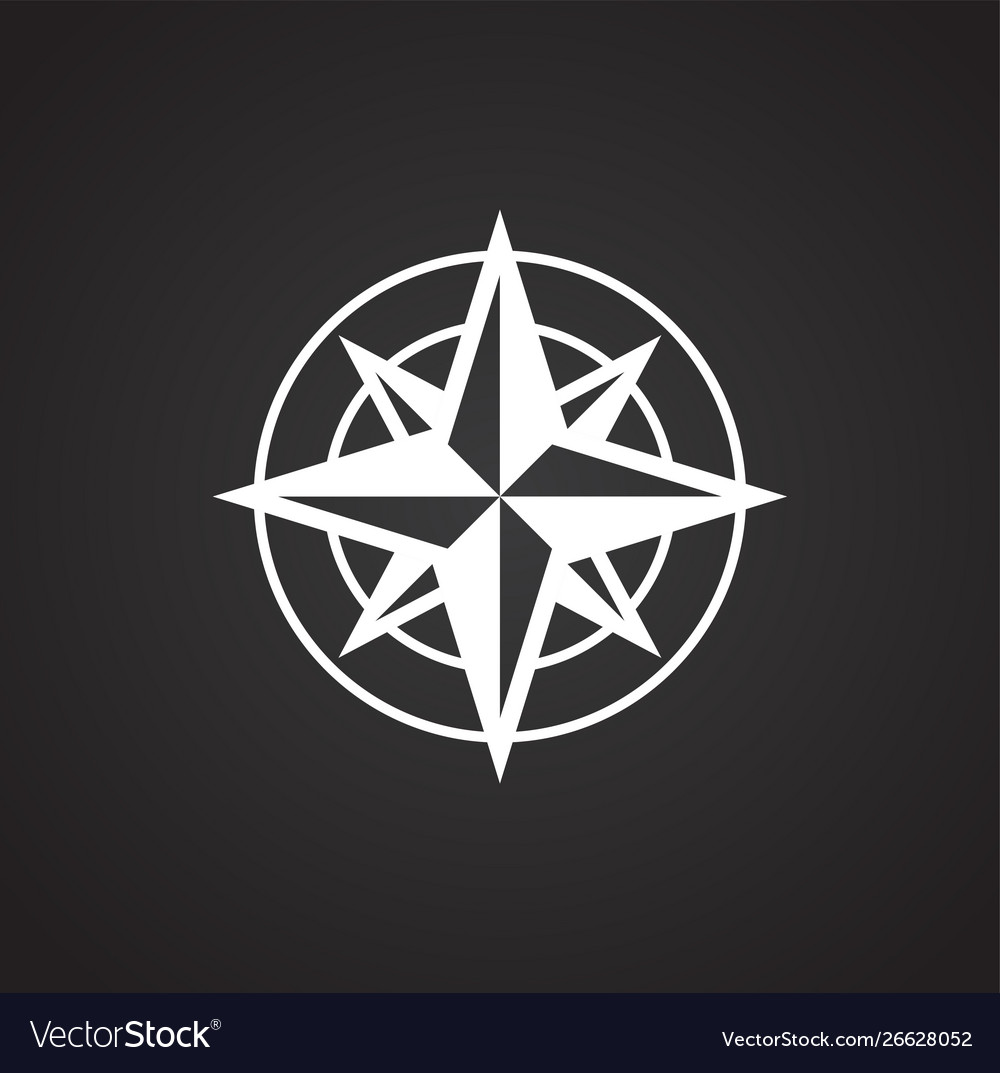 Windrose icon on background for graphic and web Vector Image Windrose icon on background for graphic and web