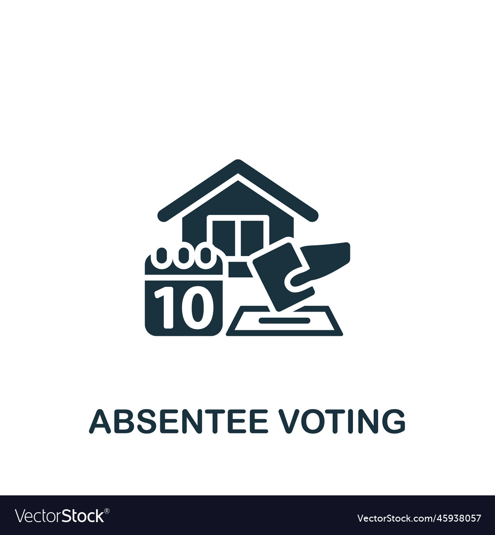 Absentee voting icon monochrome simple sign from