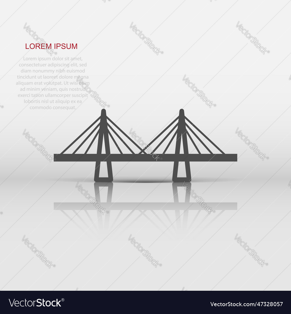 Bridge sign icon in flat style drawbridge Vector Image