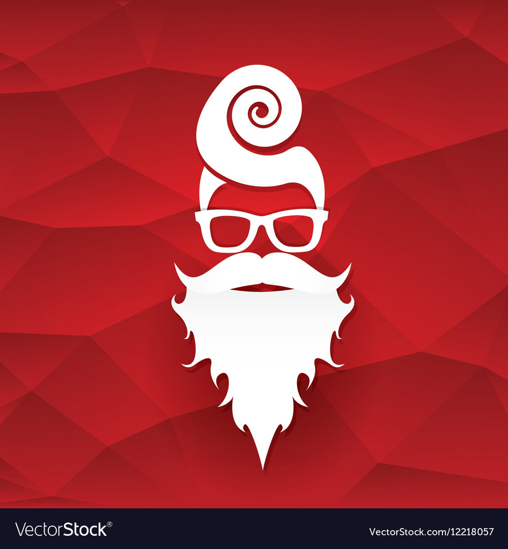 christmas hipster santa claus greeting card vector image christmas hipster