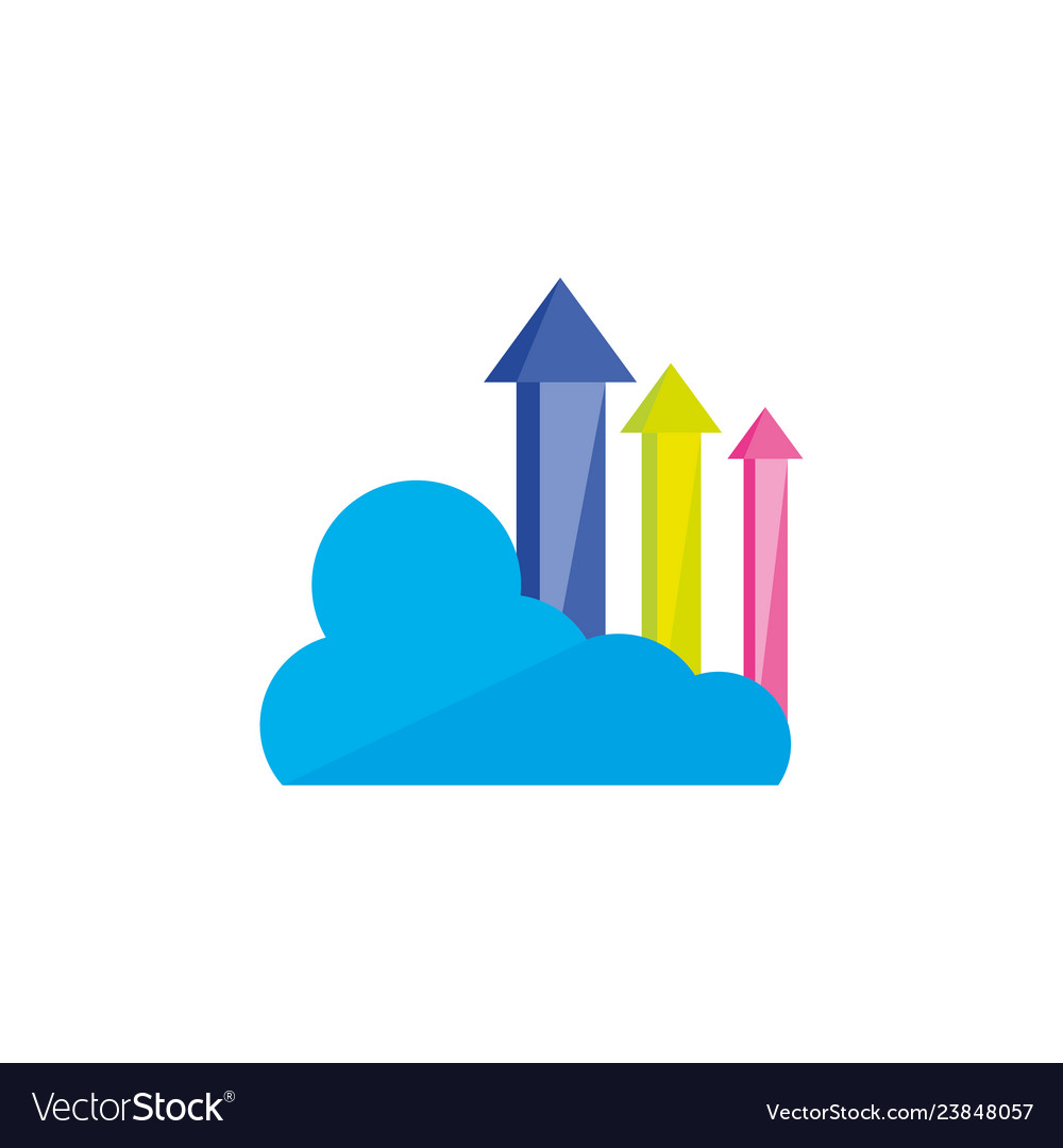 Cloud computing with arrows up