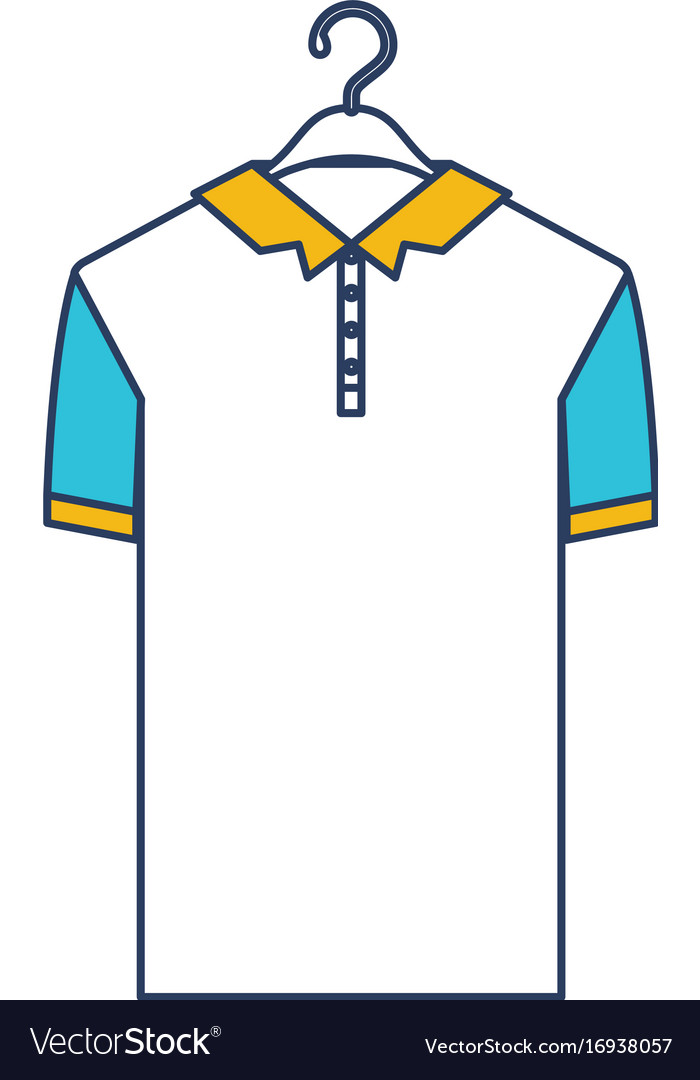 Color blue and yellow sections silhouette of polo