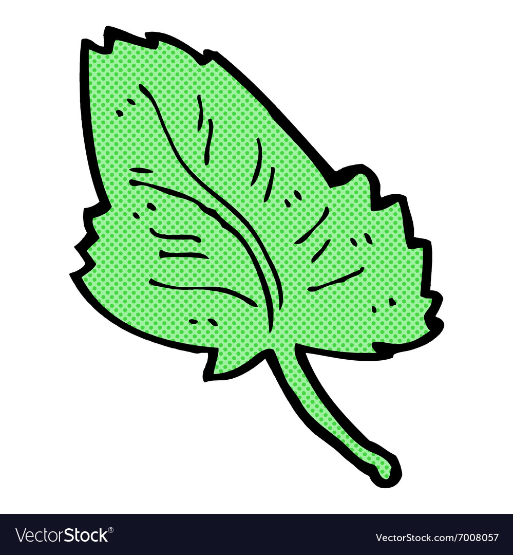 Comic cartoon leaf symbol Royalty Free Vector Image