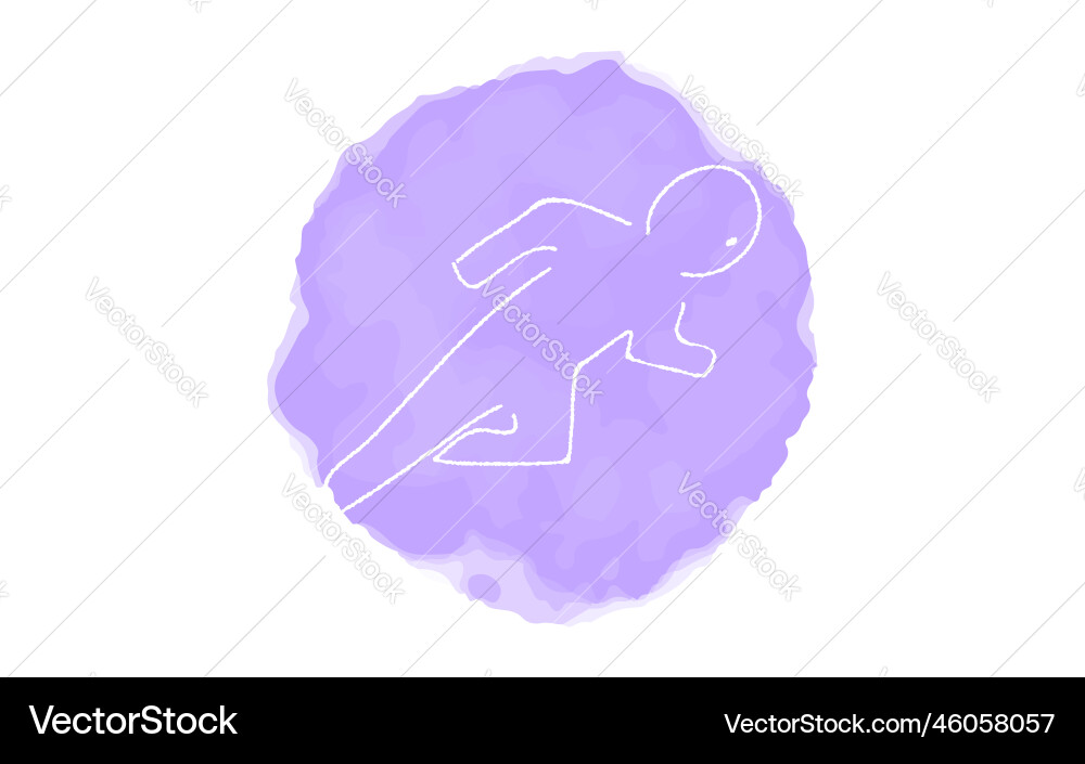 Handwritten simple icon runner Royalty Free Vector Image