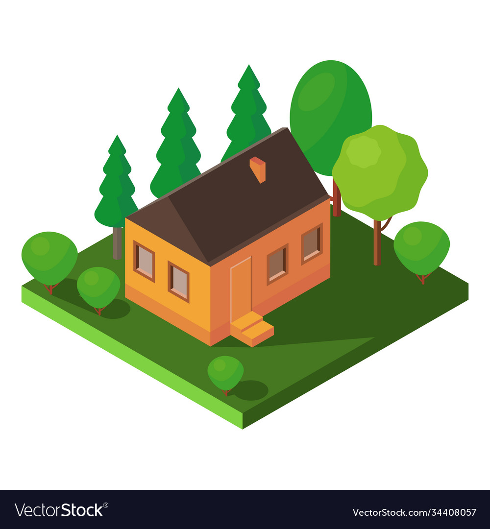 Isometric house icon isolated