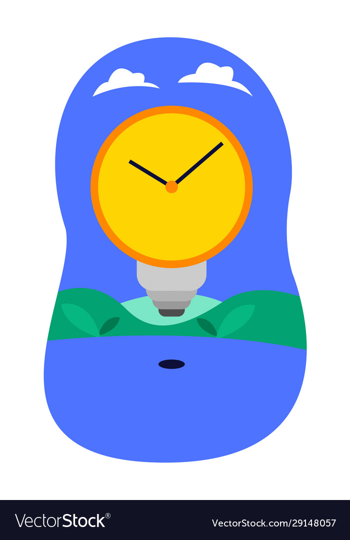 Light bulb and clock design is a theme time vector image Light bulb and clock design is a theme time