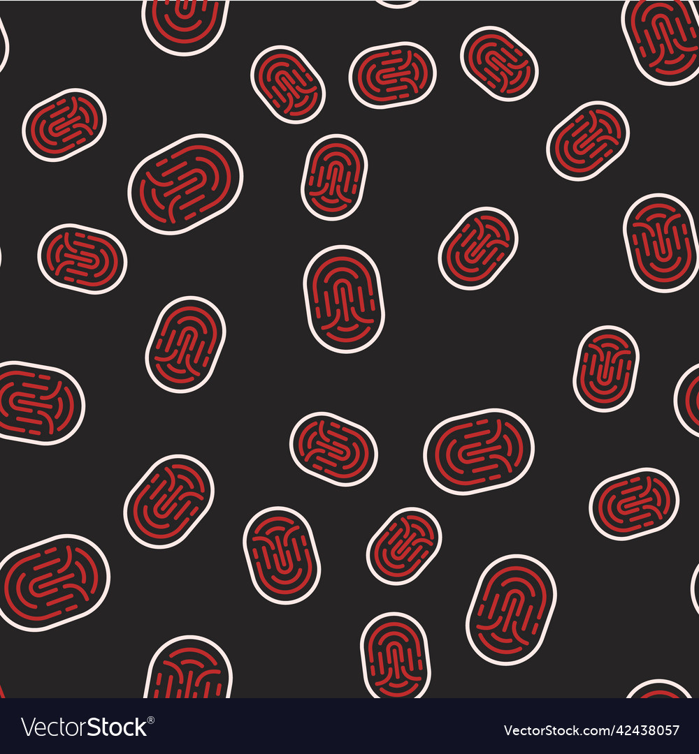 Line fingerprint icon isolated seamless pattern vector image Line fingerprint icon isolated seamless pattern