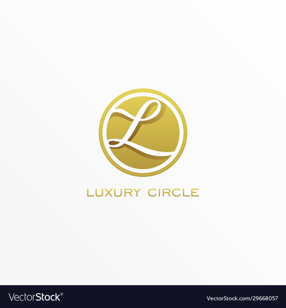 Logo letter l with circle luxury style Royalty Free Vector