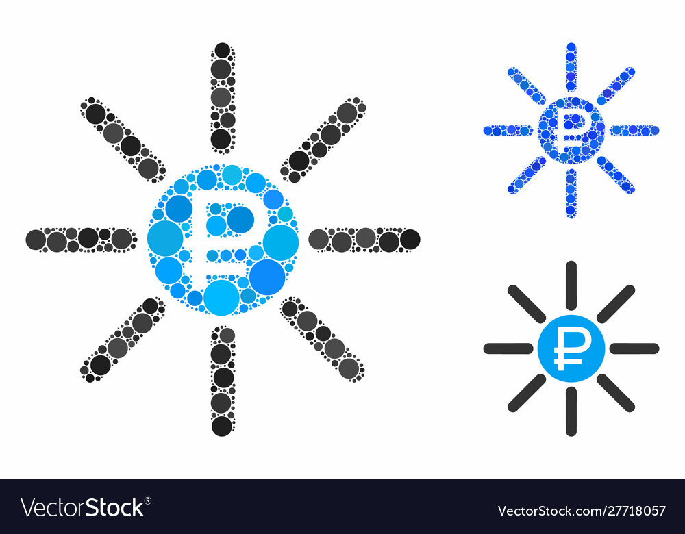 Rouble source composition icon circle dots Vector Image Rouble source composition icon circle dots
