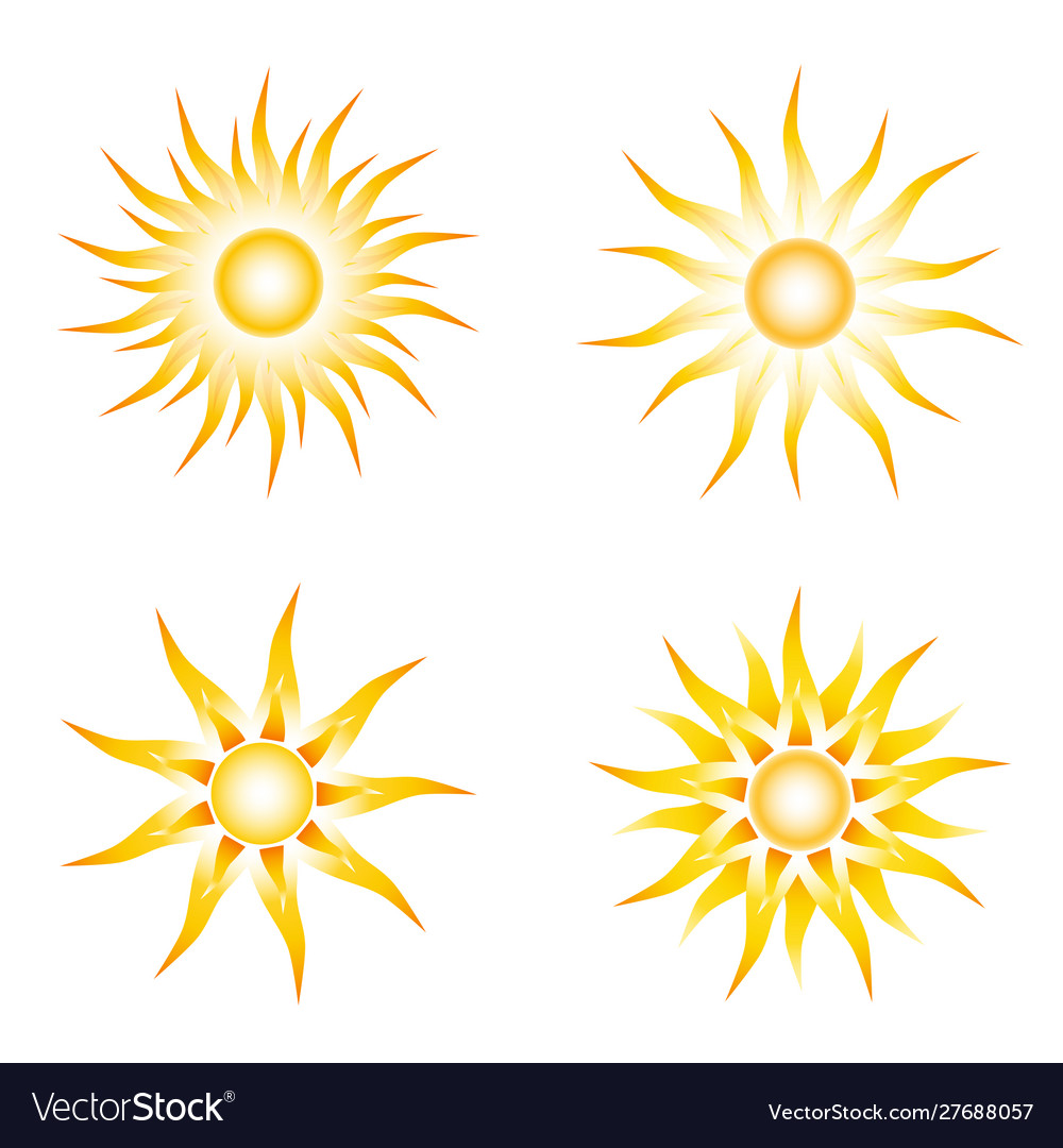 Set icons with image sun company lo