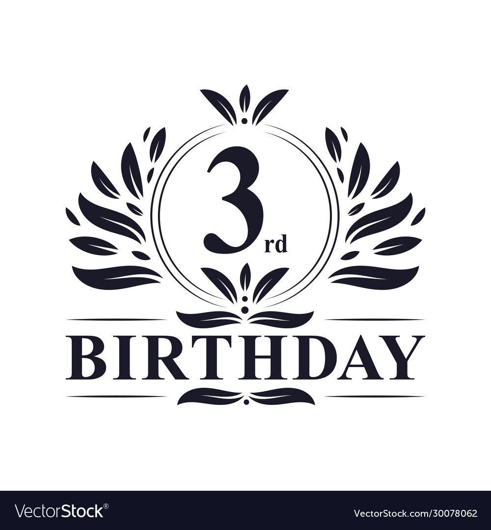 3 years birthday logo 3rd celebration