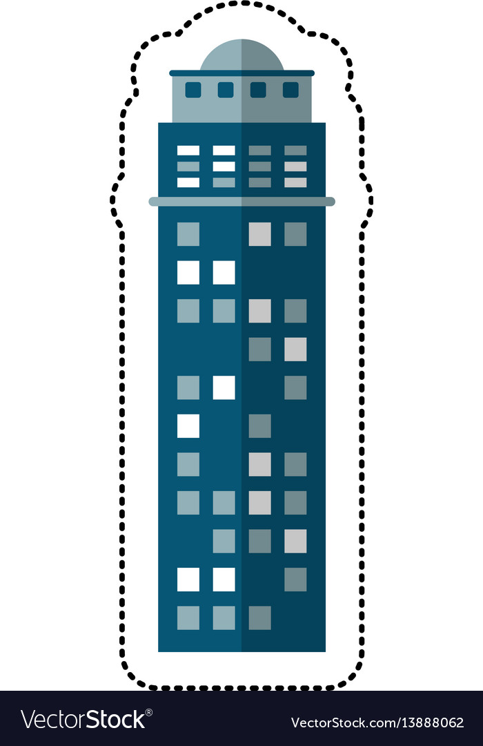 Building urban skyscraper shadow Royalty Free Vector Image