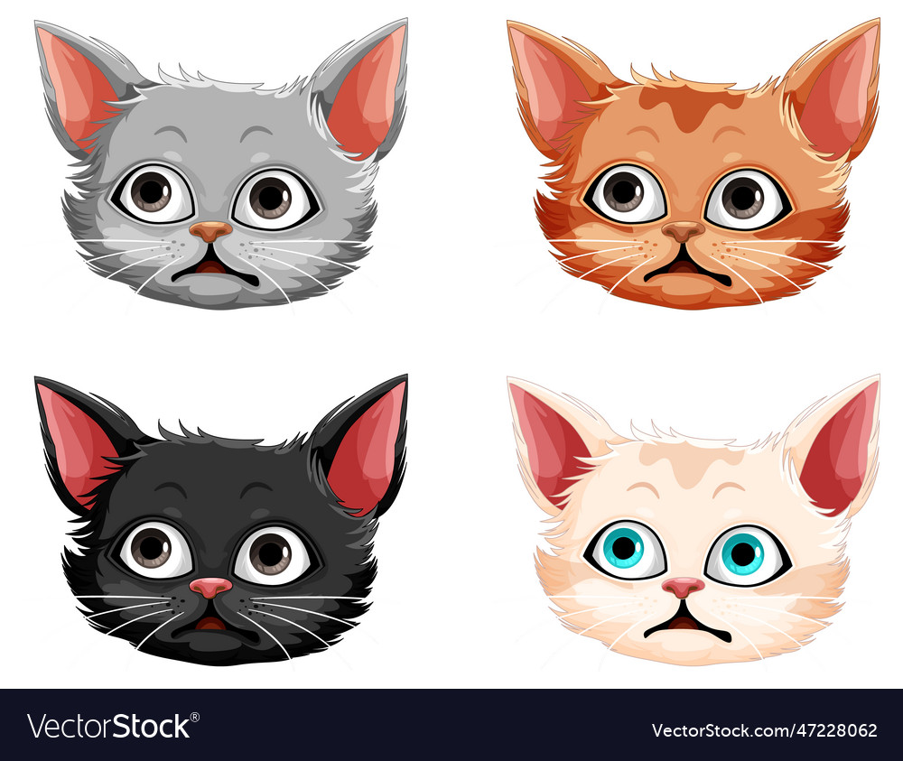 Cute cat face cartoon character