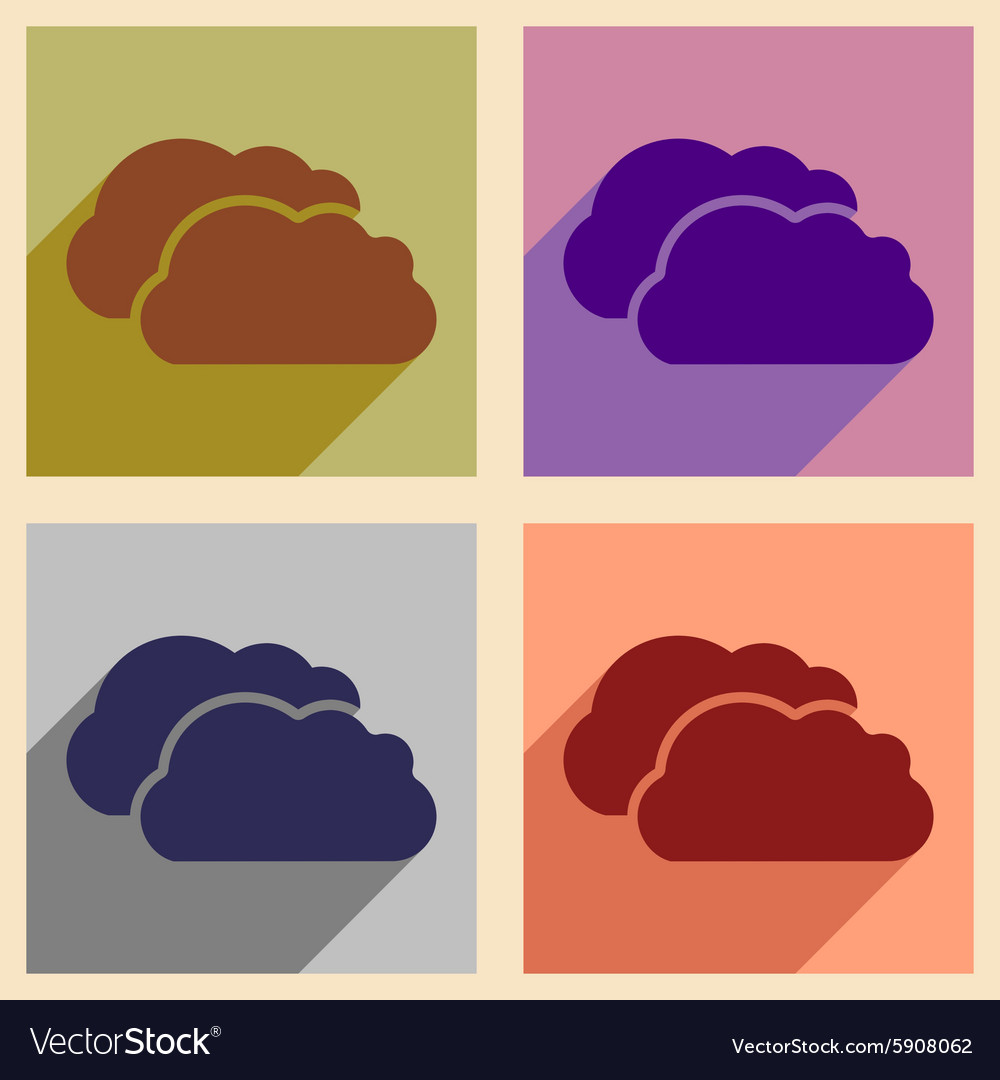 Flat with shadow concept and mobile application