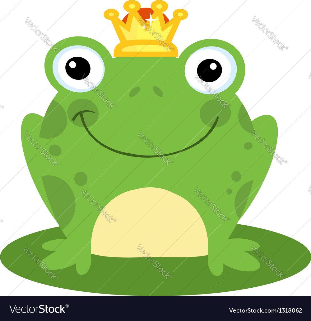 Download Happy frog prince Royalty Free Vector Image - VectorStock