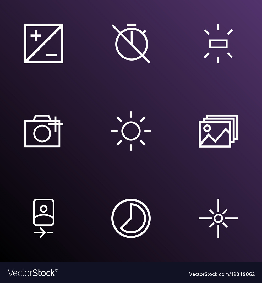 Image icons line style set with no timer mode