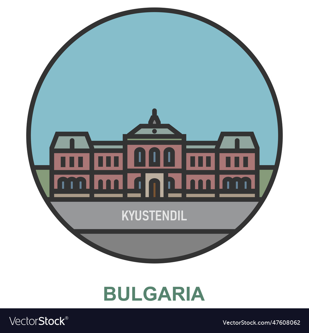 Kyustendil cities and towns in bulgaria Royalty Free Vector