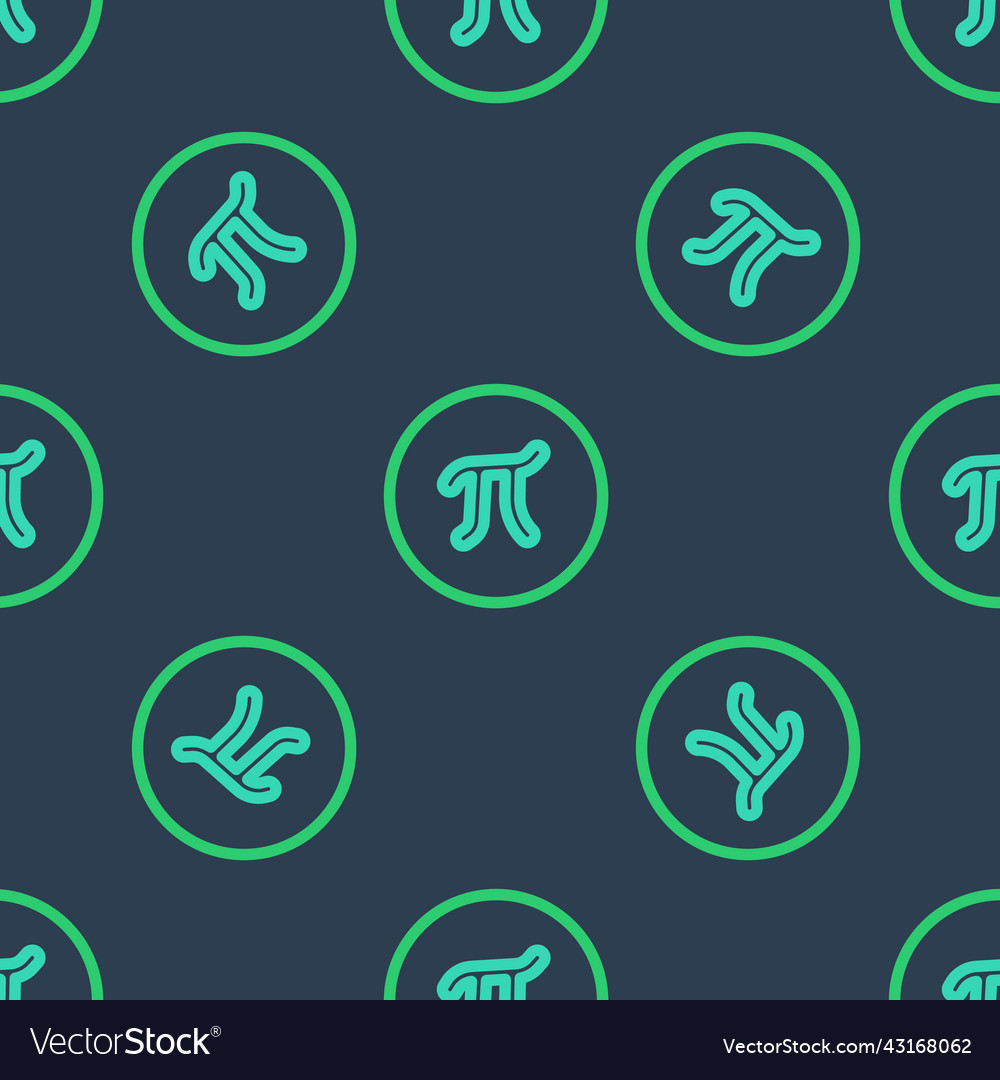 Line pi symbol icon isolated seamless pattern vector image Line pi symbol icon isolated seamless pattern