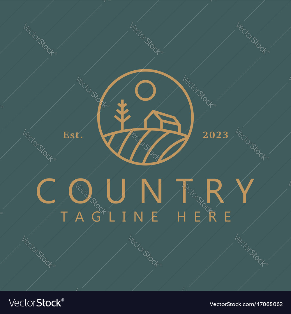 Logo badge country view landscape vintage style