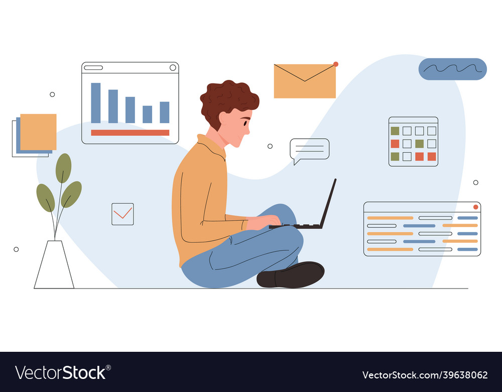 Man involved in software or web development