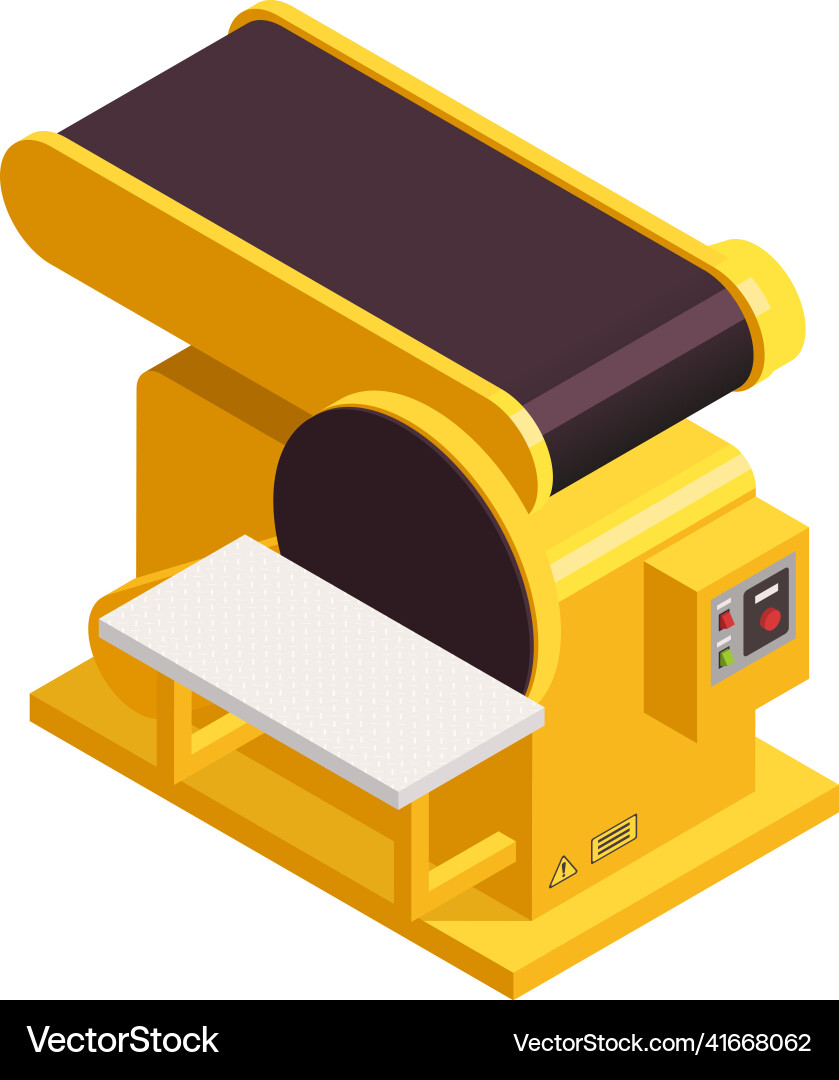 Sawmill machine isometric composition Royalty Free Vector