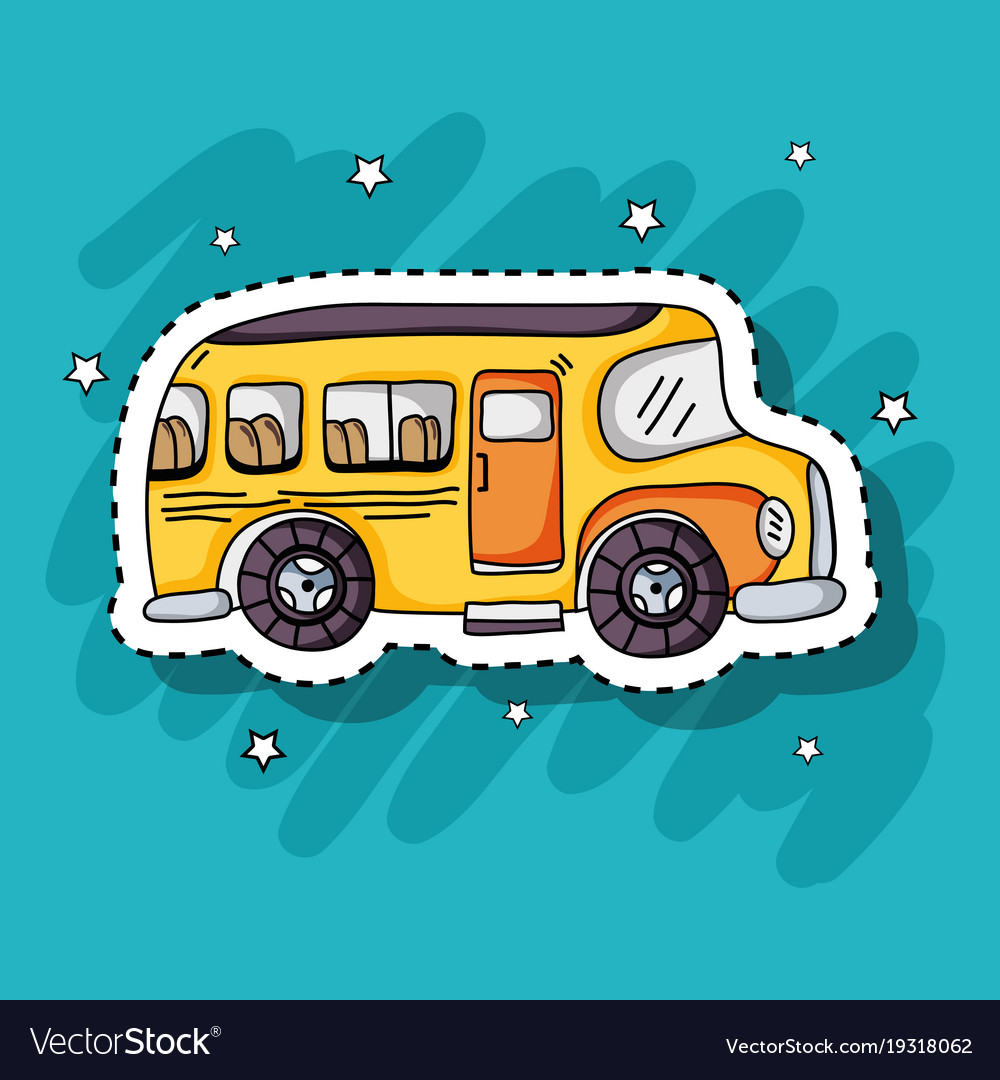 School bus transportation patches design Vector Image