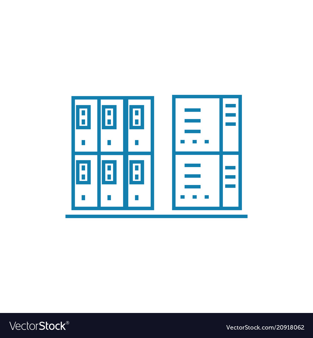 Server box linear icon concept line vector image Server box linear icon concept line