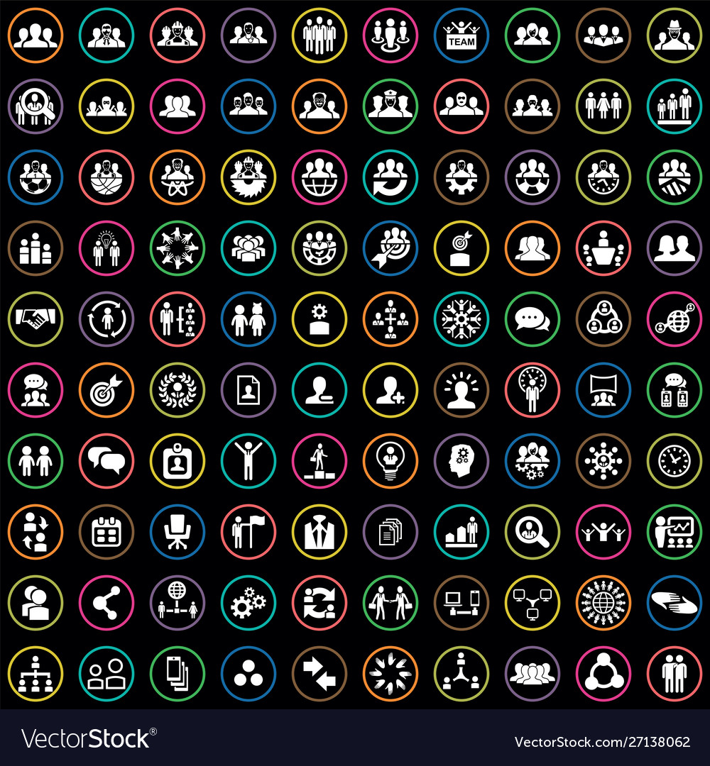 Teamwork 100 icons universal set for web and ui