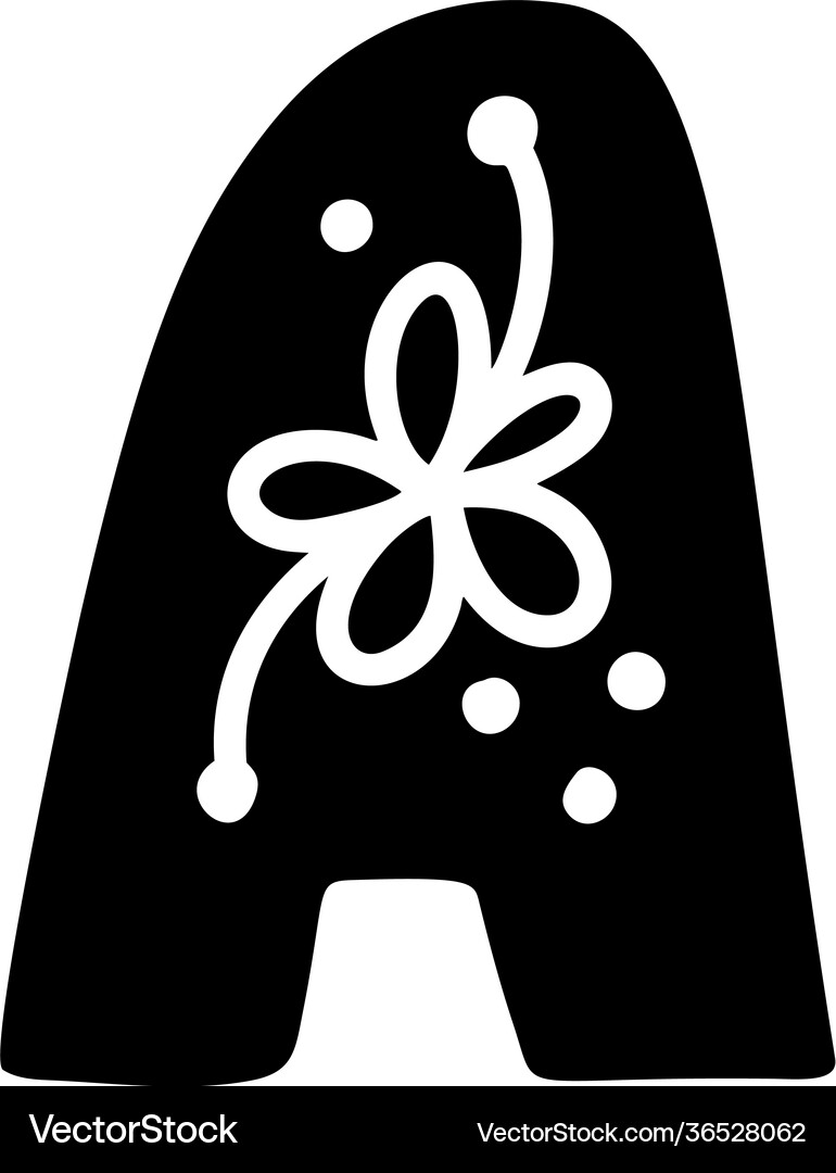 Vintage floral bold letter a logo spring classic Vector Image