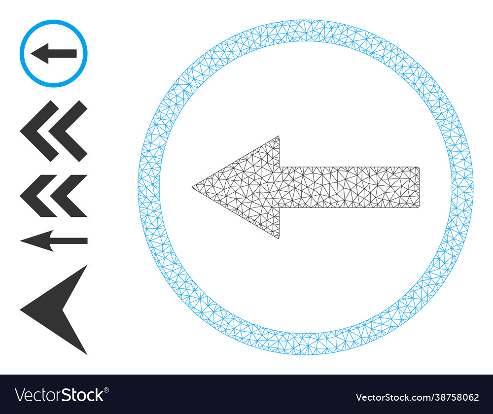 Web net left rounded arrow icon with simple vector image Web net left rounded arrow icon with simple