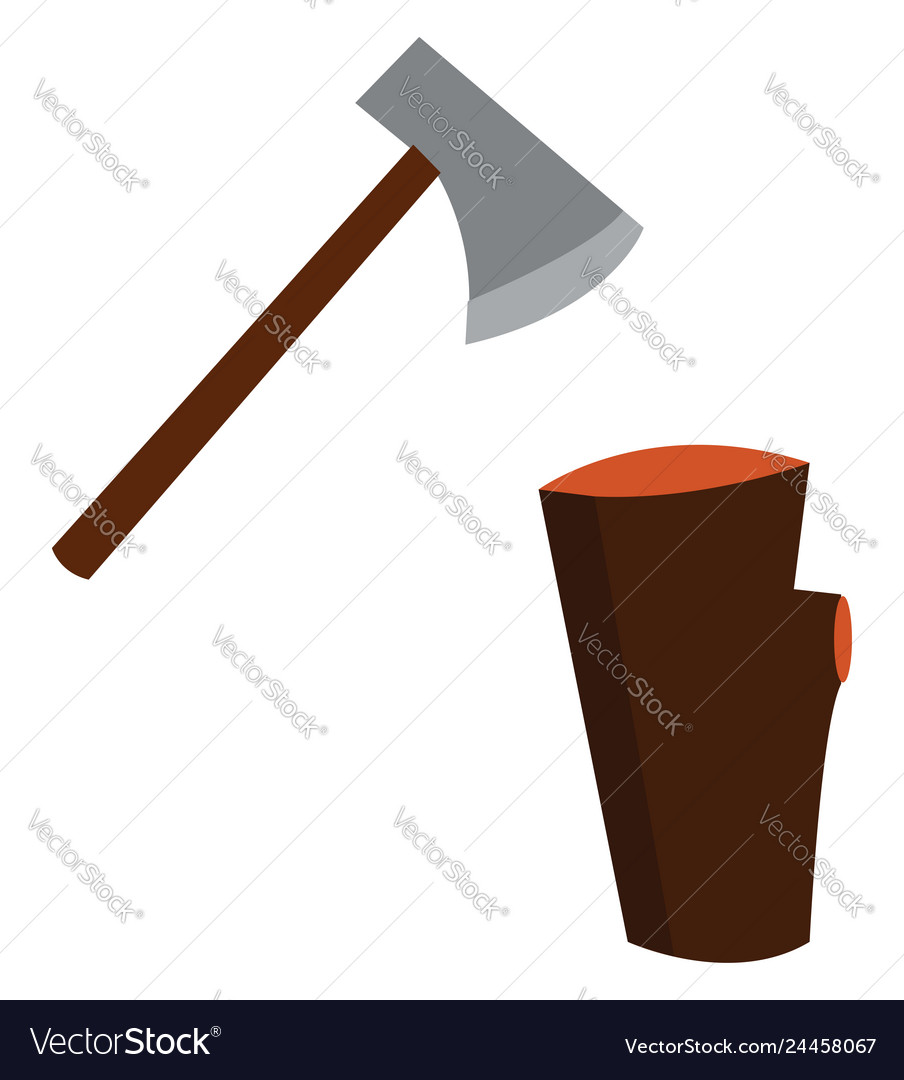 Axe with brown handle color