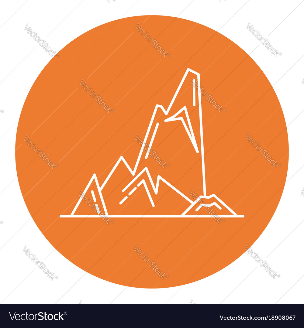 Cliff with ledges icon in thin line style