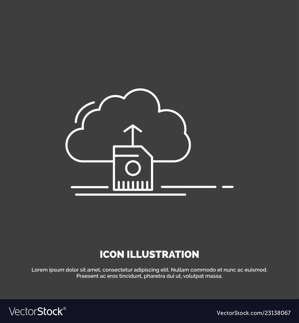 Cloud Upload speichern Daten Computing Symbolzeile vector image Cloud Upload speichern Daten Computing Symbolzeile