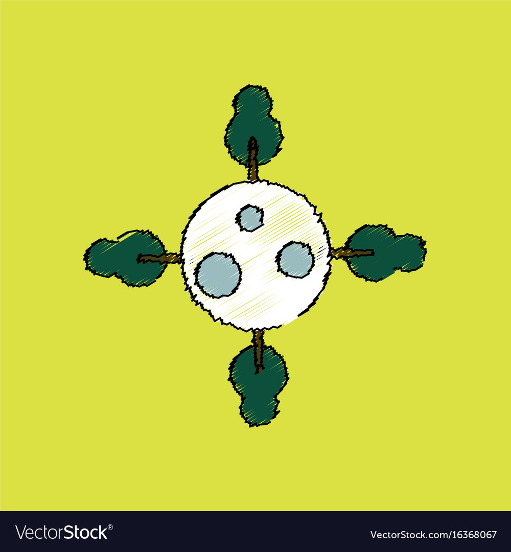 Flat icon design collection planet and trees