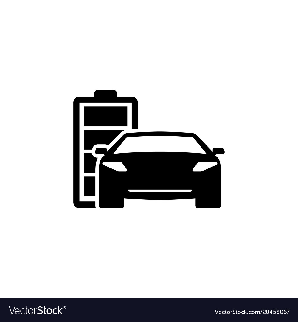 Hybrid car flat icon Royalty Free Vector Image