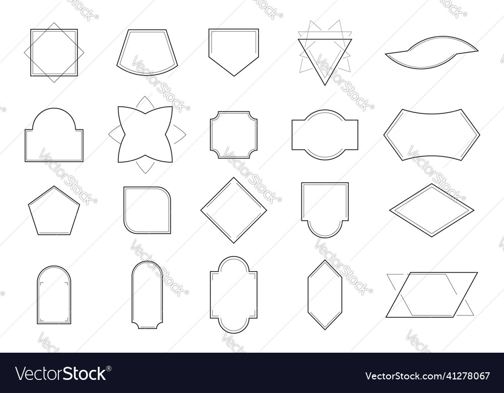 Line geometric frame set in minimalistic vector image Line geometric frame set in minimalistic