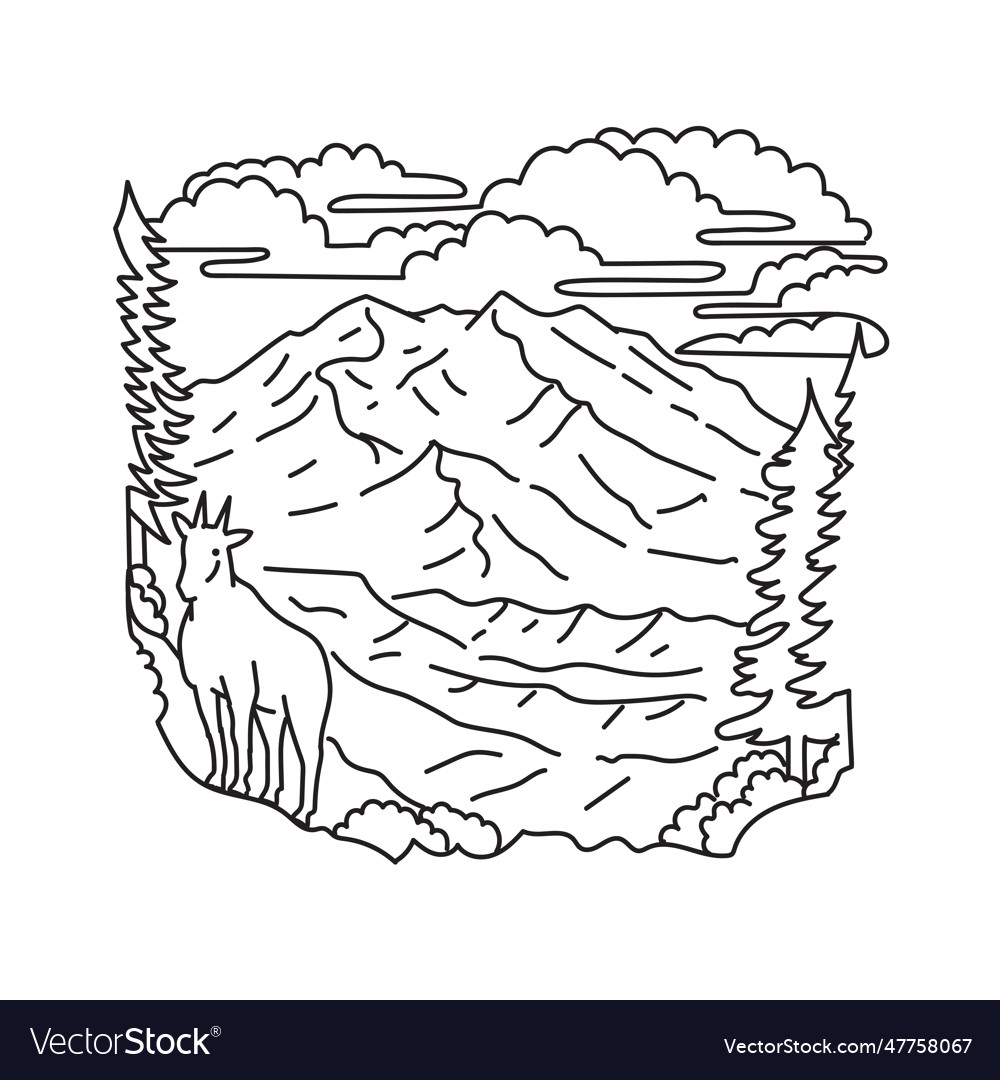 Mountain goat in denali national park Royalty Free Vector