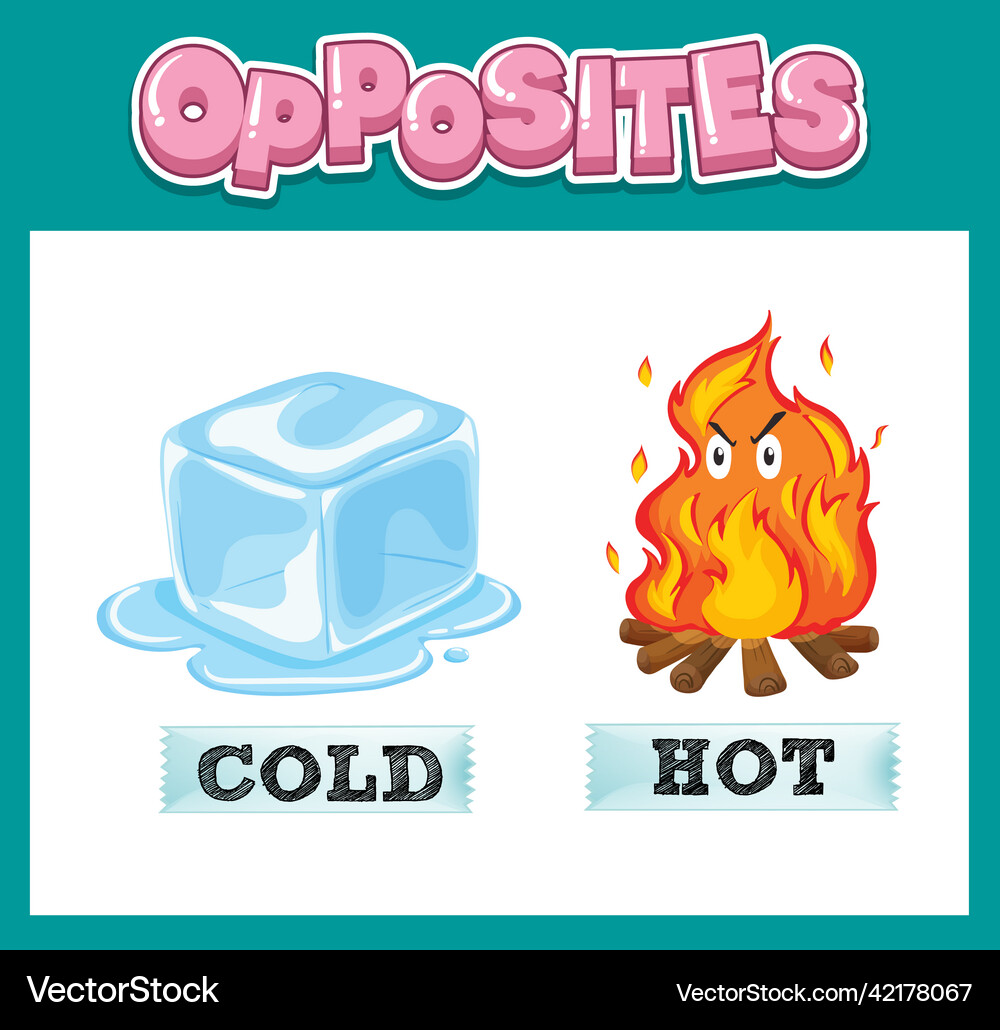 Opposite english words for kids Royalty Free Vector Image