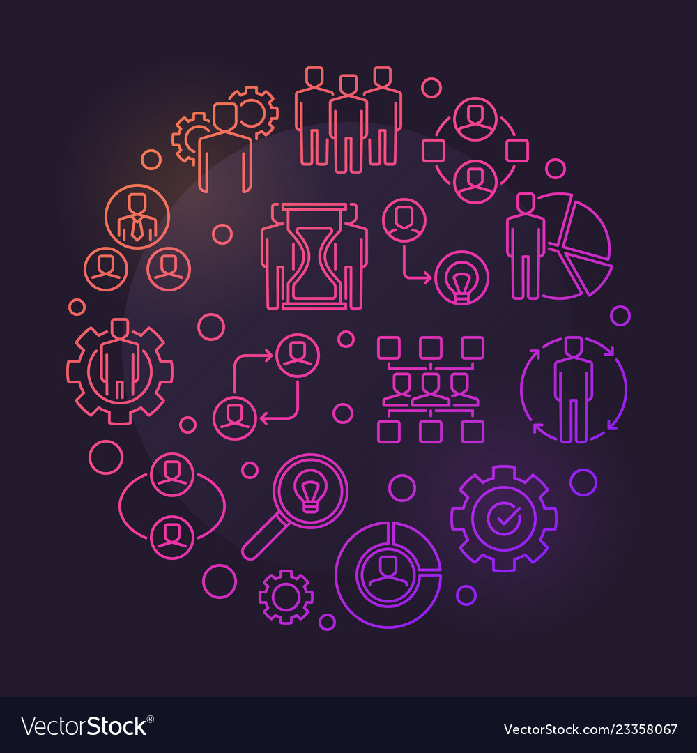 Partnership round colorful outline