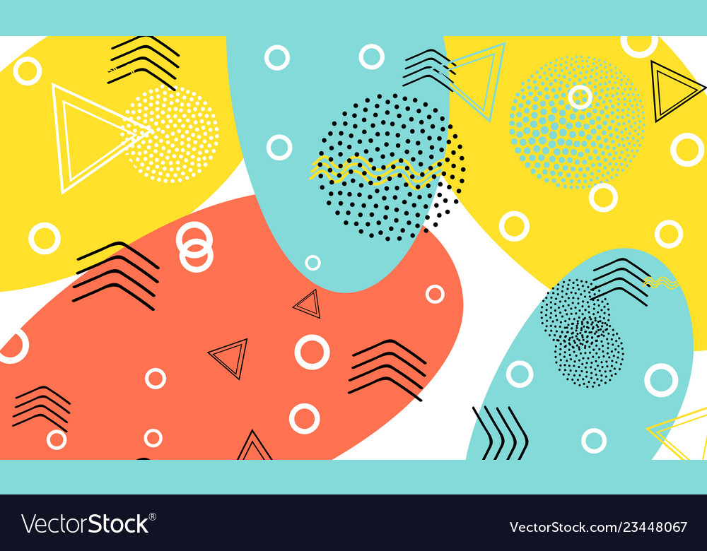 Pop art color background memphis pattern