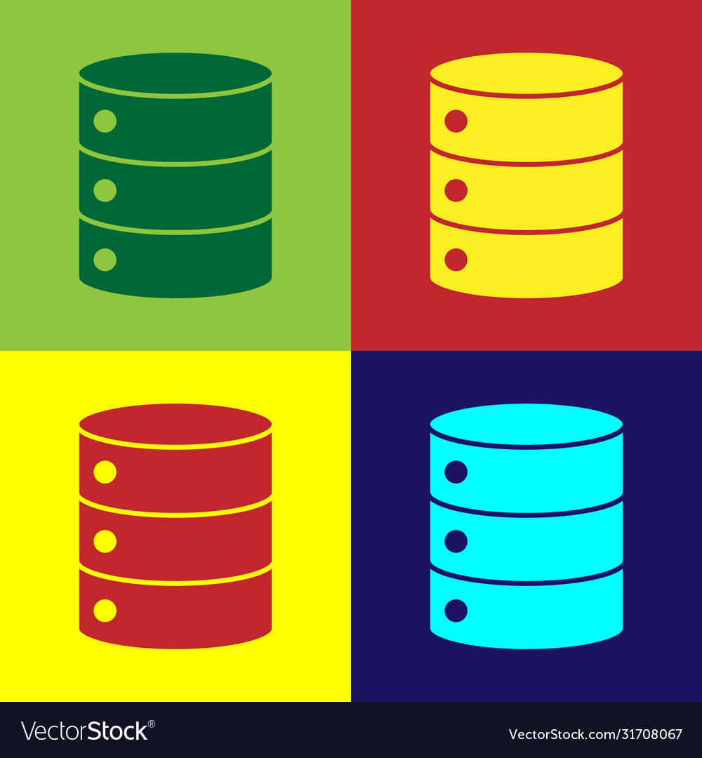 Pop art server data web hosting icon isolated
