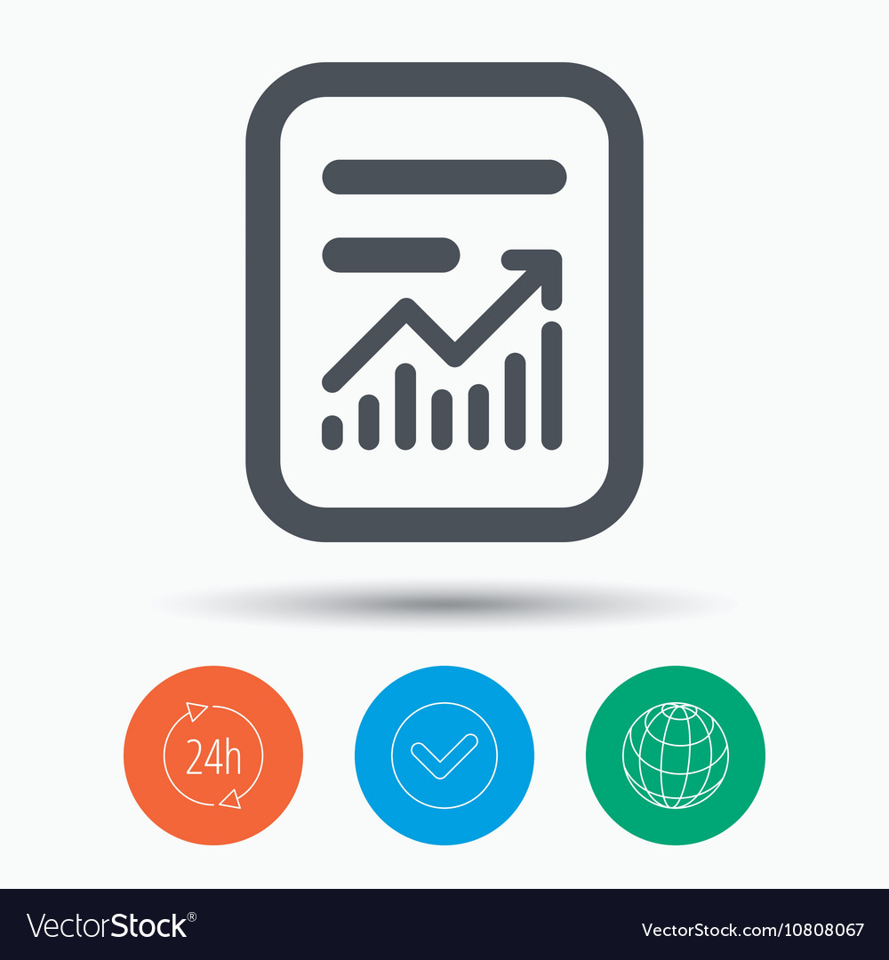 Report file icon document page with statistics