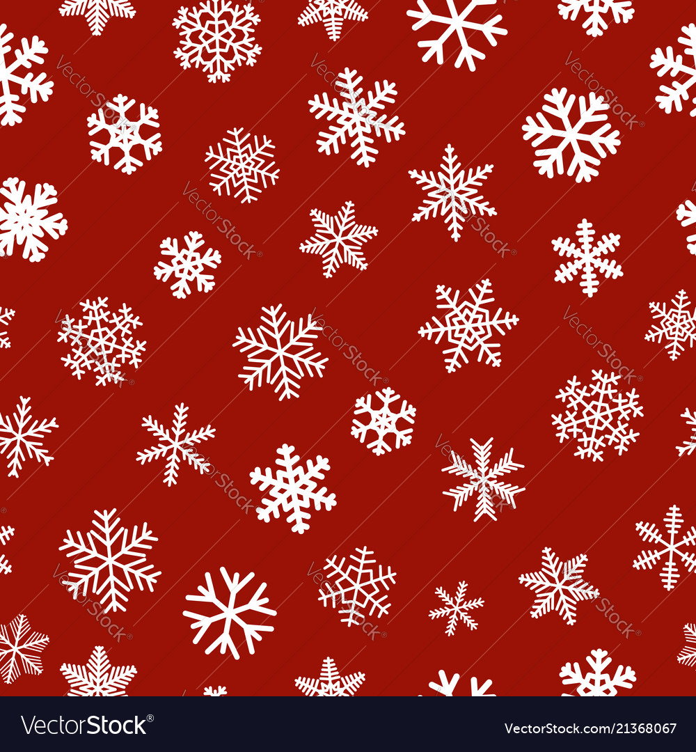 Seamless pattern of snowflakes